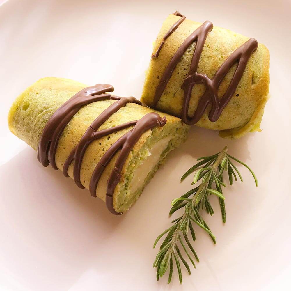 抹茶パンケーキ マジパンロール