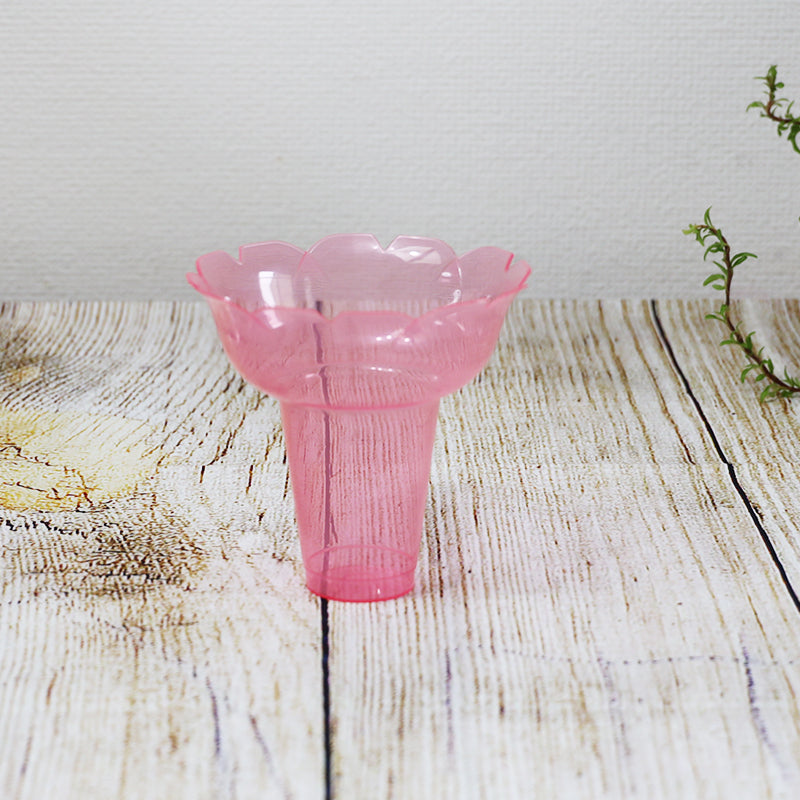 業務用かき氷用プラカップ 430cc 聖火カップ ピンク(レッド 赤)300個セット【メーカー直送】花型 業務用使い捨て食器 うつわ お祭り 氷カップ 学園祭 文化祭 こども祭り 盆祭り 大容量