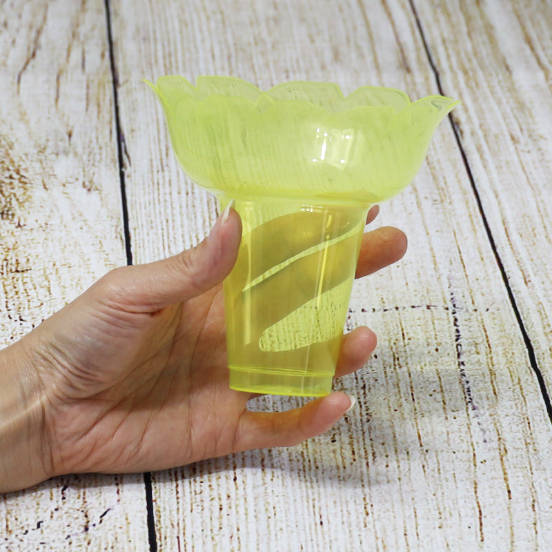 業務用かき氷用プラカップ 430cc 聖火カップ イエロー(黄色)300個セット【メーカー直送】花型 業務用使い捨て食器 うつわ お祭り 氷カップ 学園祭 文化祭 こども祭り 盆祭り 大容量