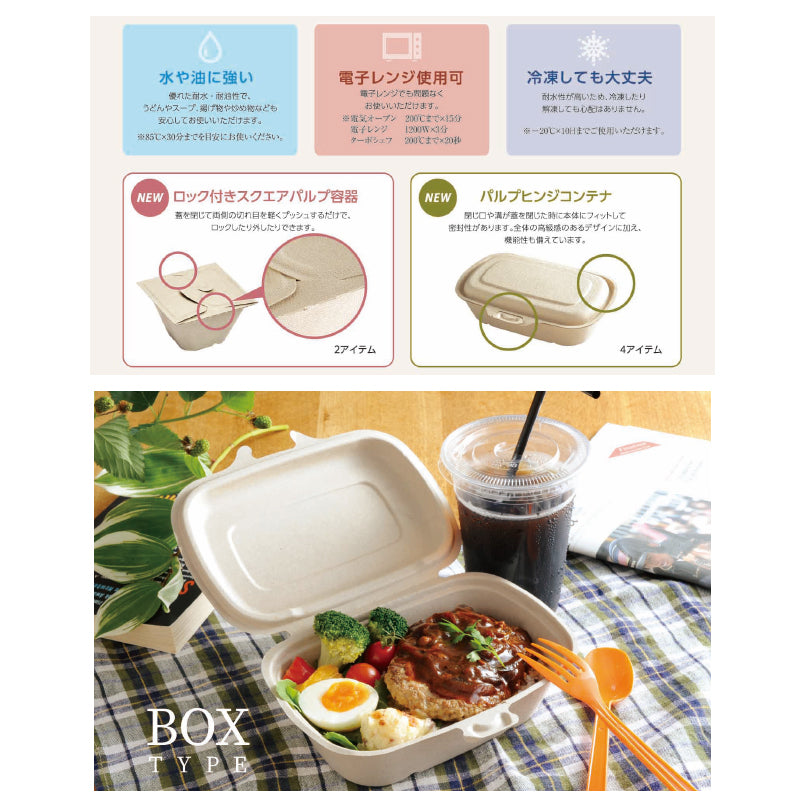 バガス 再生紙製容器 三区切りパルプトレイ 22.6cm角 (230ml×2+440ml) 226×226×44 300個セット (サトウキビの搾りカスから再生された堆肥可能なパルプ製)業務用 大容量 (メーカー直送品)