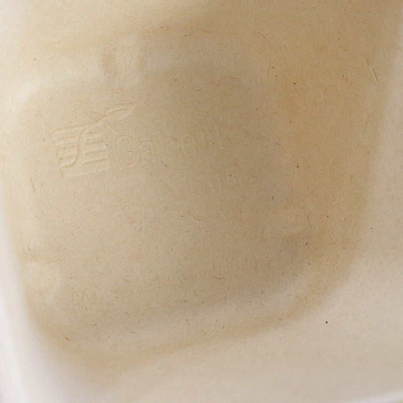 バガス 再生紙製容器 ロック付きスクエアパルプ容器 16オンス(450ml)123×123×74 300個セット (サトウキビの搾りカスから再生された堆肥可能なパルプ製)業務用 大容量 (メーカー直送品)