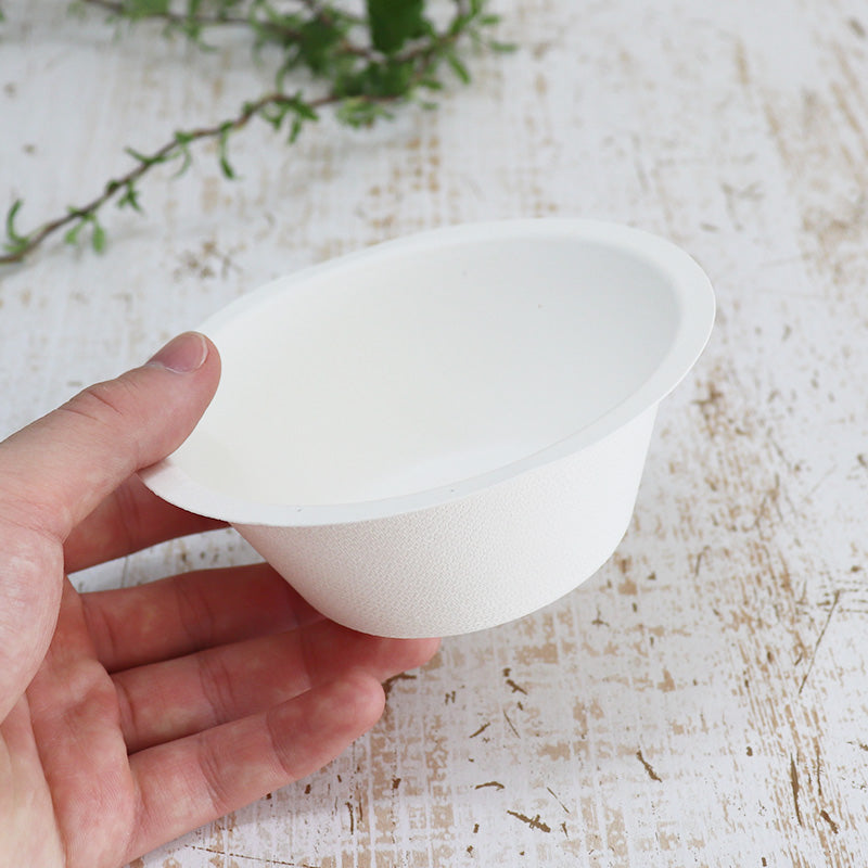 バガス 再生紙製容器 バガスモールド小ボール (250ml)直径115×45h 2400個セット (サトウキビの搾りカスから再生された堆肥可能なパルプ製)業務用 大容量 (メーカー直送品)
