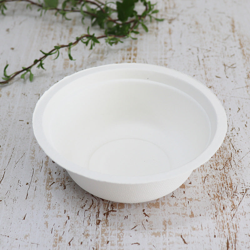 バガス 再生紙製容器 バガスモールドボール (350ml)直径135×47h 1200個セット (サトウキビの搾りカスから再生された堆肥可能なパルプ製)業務用 大容量 (メーカー直送品)