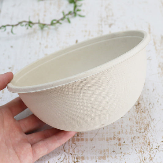 バガス 再生紙製容器 パルプモールドボウル(1000ml) 直径168×76h 300個セット (サトウキビの搾りカスから再生された堆肥可能なパルプ製)業務用 大容量 (メーカー直送品)