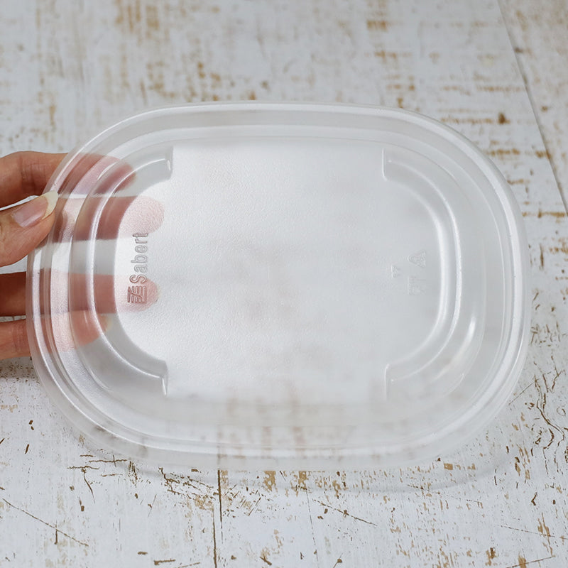 Sabert セイバート バガス 再生紙製容器 SBT-PP パルプモールド楕円ボウル(620ml、770ml対応)用フタ 蓋 クリア 300個セット(サトウキビの搾りカスから再生された堆肥可能なパルプ製)業務用 大容量 (メーカー直送品)