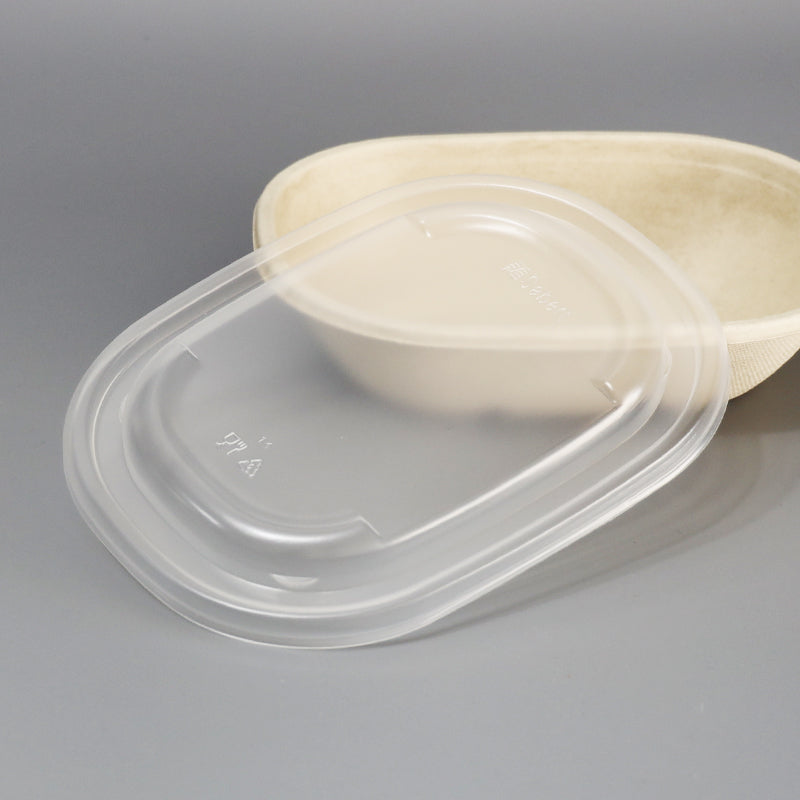 Sabert セイバート バガス 再生紙製容器 SBT-PP パルプモールド楕円ボウル(620ml、770ml対応)用フタ 蓋 クリア 300個セット(サトウキビの搾りカスから再生された堆肥可能なパルプ製)業務用 大容量 (メーカー直送品)