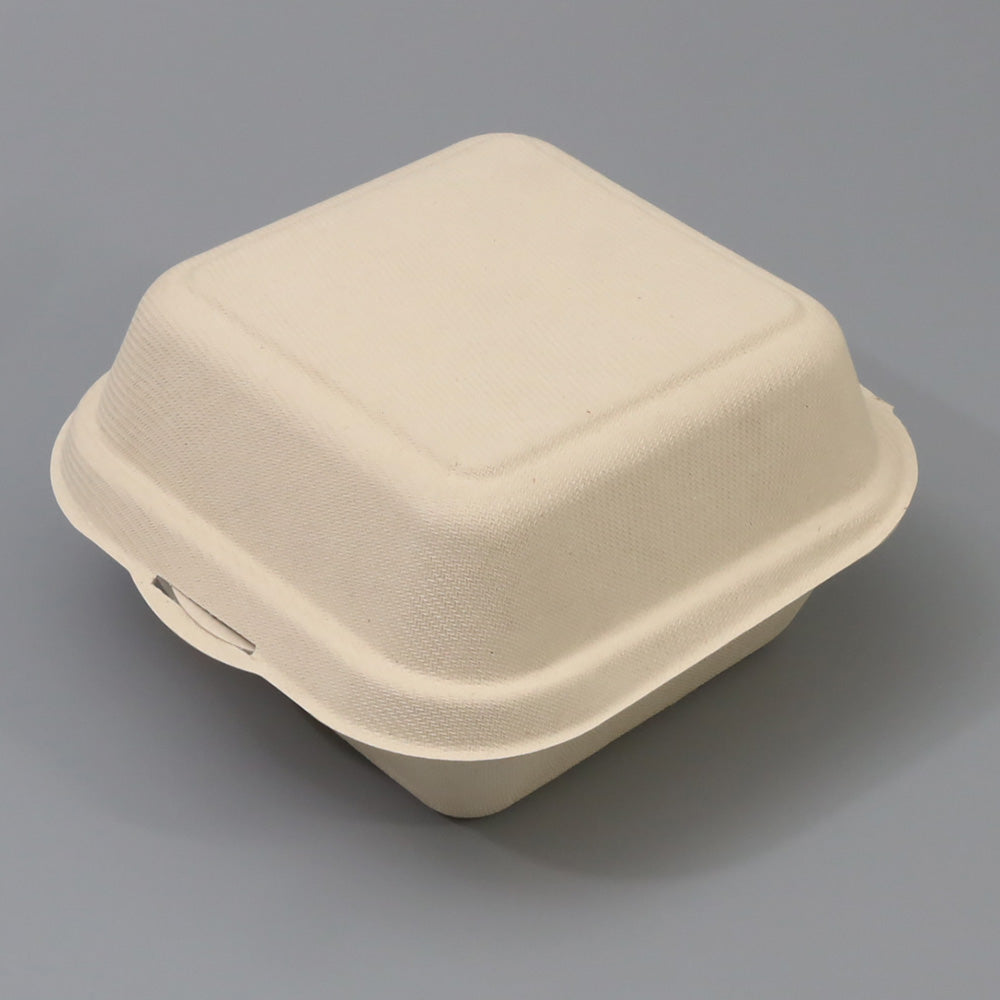 バガス 再生紙製容器 SBT バーガー用パルプ容器 150x150×42 300個セット(サトウキビの搾りカスから再生された堆肥可能なパルプ製)業務用 大容量 (メーカー直送品)