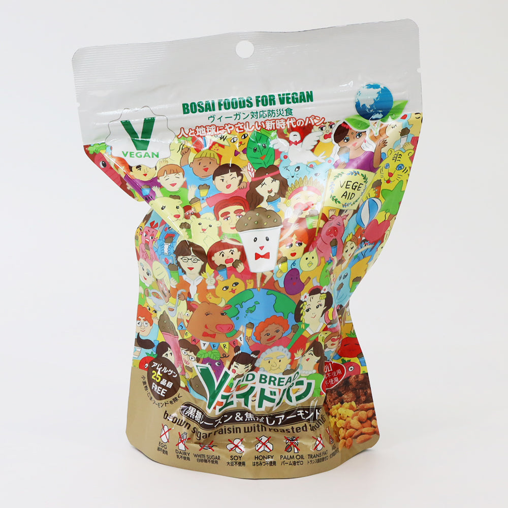 賞味期限5年のパン 30個セット Vエイドパン 黒糖レーズン&焦がしアーモンド VK30 防災パン 保存食 防災食 ヴィーガン対応 保存料、着色料、化学調味料、添加物も不使用