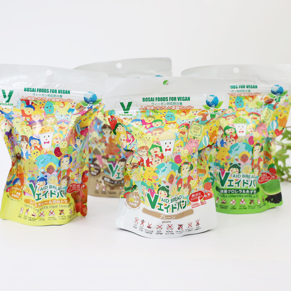 賞味期限5年のパン 30個セット Vエイドパン 抹茶クロレラ&あずき VM30 防災パン 保存食 防災食 ヴィーガン対応 保存料、着色料、化学調味料、添加物も不使用
