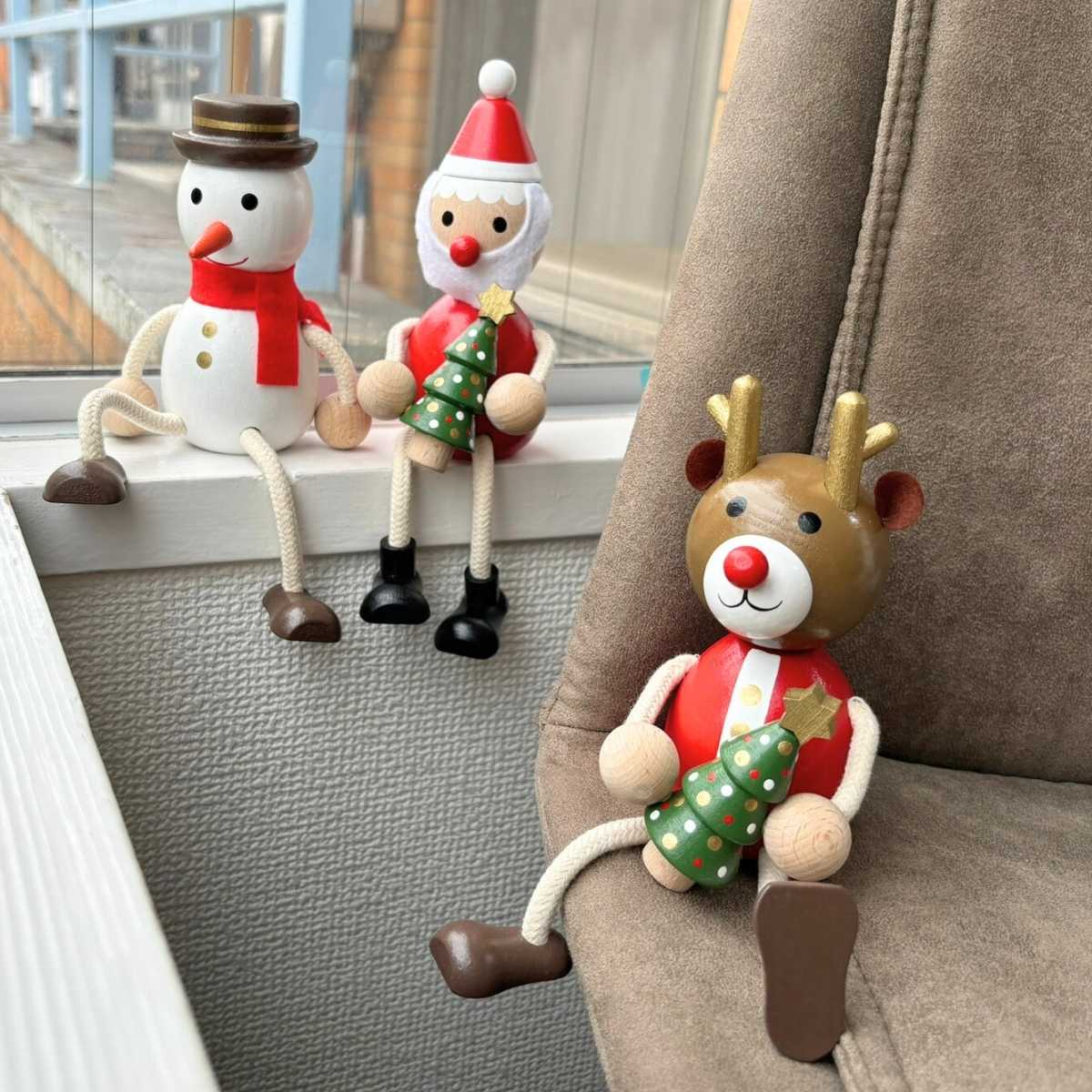 クリスマス 飾り ハラチキ Hracky チェコ産 木の人形 木の人形 ツリー 3点セット クリスマス 【正規品】 サンタクロース トナカイ スノーマン チェコ産 木製人形 クリスマス プレゼント ギフト 装飾