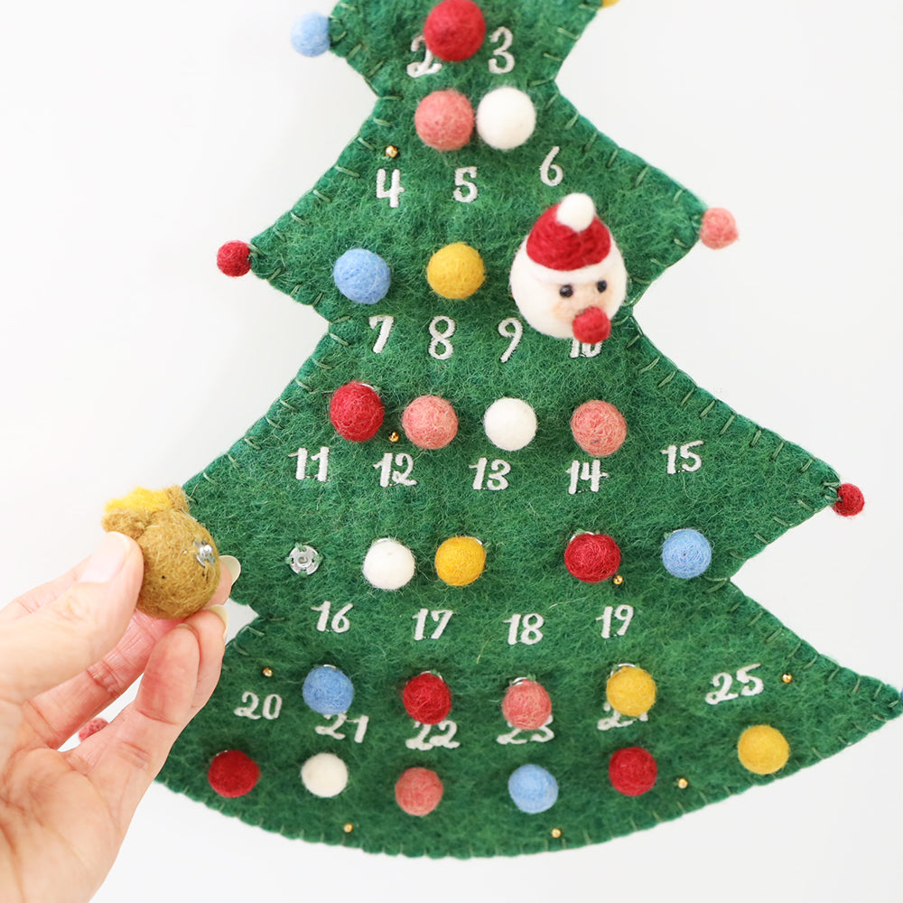 フェルトアドベントカレンダー モココ ネパール製 フェルト クリスマス クリスマスツリー クリスマス飾り Xmas