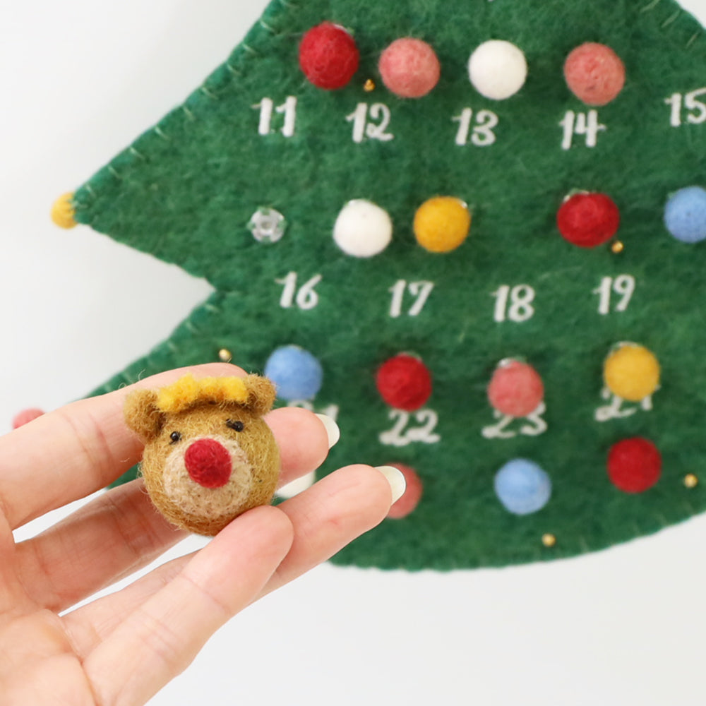 フェルトアドベントカレンダー モココ ネパール製 フェルト クリスマス クリスマスツリー クリスマス飾り Xmas
