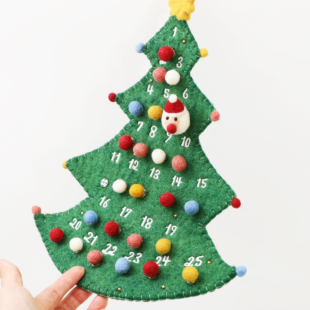フェルトアドベントカレンダー モココ ネパール製 フェルト クリスマス クリスマスツリー クリスマス飾り Xmas