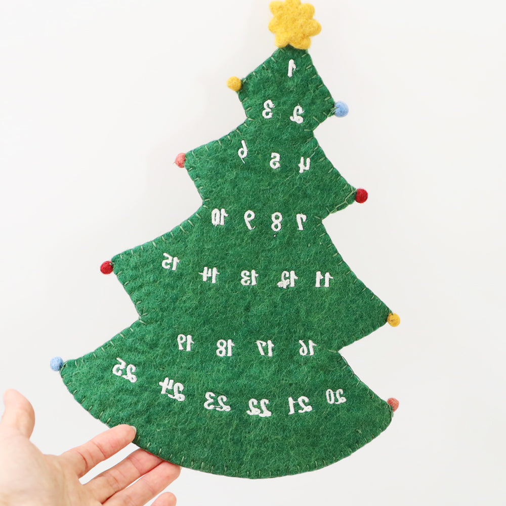 フェルトアドベントカレンダー モココ ネパール製 フェルト クリスマス クリスマスツリー クリスマス飾り Xmas