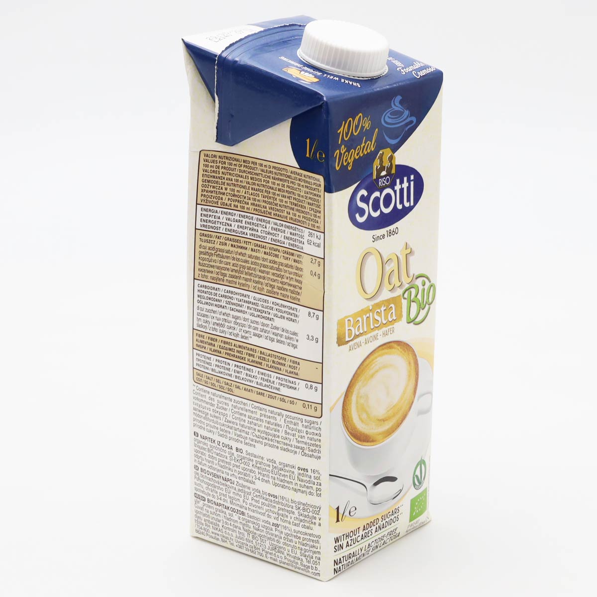 スコッティ Scotti 有機グルテンフリー オーツ麦ミルク 1L  オーツミルク  1L × 10本セット 業務用  植物性ミルク ノンシュガー 有機JAS認定  EU有機認証 イタリア産
