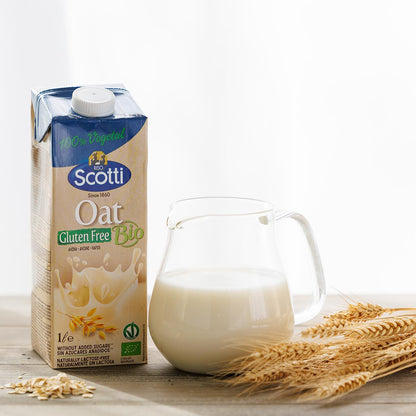 スコッティ Scotti 有機グルテンフリー オーツ麦ミルク 1L  オーツミルク  1L × 10本セット 業務用  植物性ミルク ノンシュガー 有機JAS認定  EU有機認証 イタリア産
