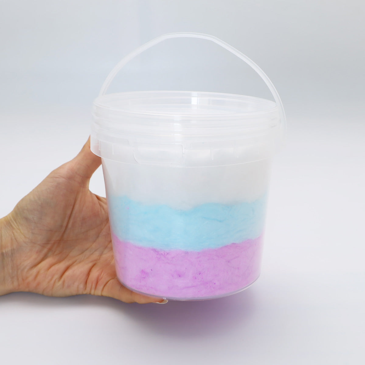 業務用 ポップコーンバケツ 綿菓子バケツ(持ち手・蓋付き)800ml 200個セット ミニバケツ 大きめ プラバケツ お菓子 綿菓子 ポップコーン 業務用 お祭り用品 食品用バケツ プラスティック バケツ フタ付き ハンドル付き