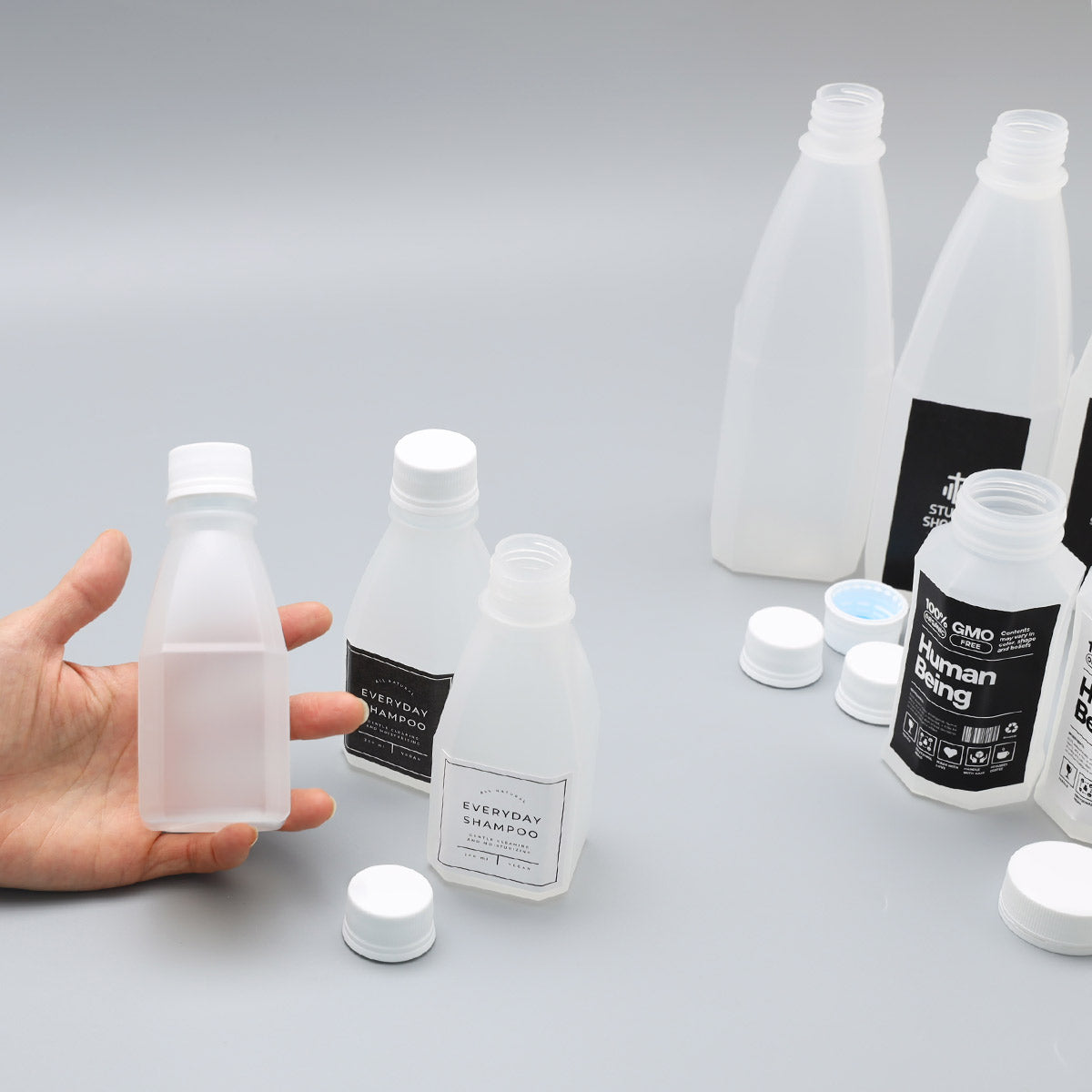 業務用 ポリプロピレン製 容器 ボトル250個セット(蓋付き) PPボトル+フタセット 200ml ホット充填・後殺菌可能 開封防止ロックタイプキャップ ドレッシング タレ 甘酒 豆乳 ソース ジュース スープ 調味料