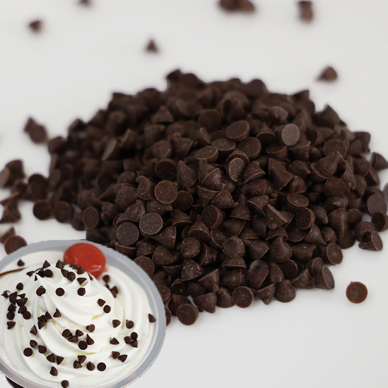 チョコチップ10Kg(1Kg×10) 極小サイズ マイクロミニ粒 1kg中50000粒、0.02g/粒 径3~4ミリ トッピング 冷菓 ドリング あと載せ用 業務用 大容量 メーカー直送品 通年クール便 送料無料