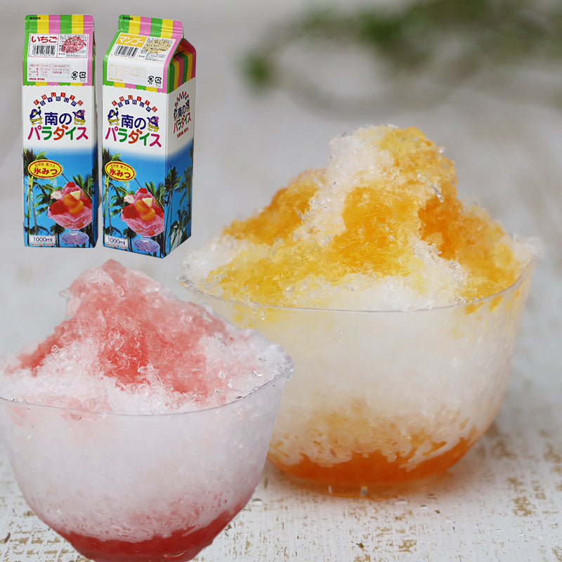 天然着色料のかき氷シロップ1L×12本セット いちご6本+マンゴー6本 (果汁入り・保存料不使用) 業務用 果汁を30%以上使用 合成着色料や保存料不使用の自然派シロップ