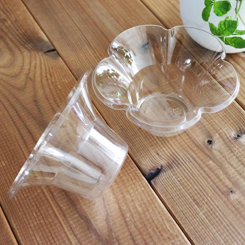 業務用かき氷用プラカップ パンジーカップ クリア 透明 (800個入り)【メーカー直送】 花型 業務用使い捨て食器 うつわ お祭り 氷カップ 学園祭 文化祭 こども祭り 盆祭り