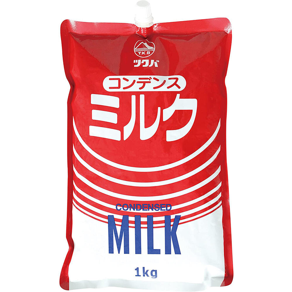 筑波乳業 ツクバ コンデンスミルク (スパウトパウチ入) 1kg ×12個 業務用 練乳 コンデンスミルク スパウトパウチ プロ用 かき氷 シロップ 氷 氷みつ