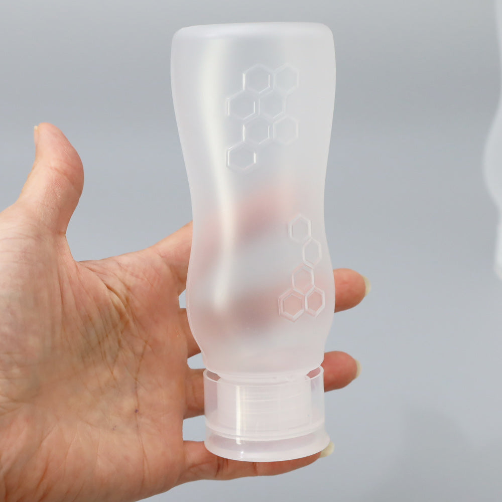 はちみつボトル 容器 下向き自立ボトル 型押しザイン入り 蓋つき 180ml 200個セット 【メーカー直送】業務用 ケチャップボトル チョコソース メープルシロップ 蜂蜜 倒立 ボトル キャップ付き