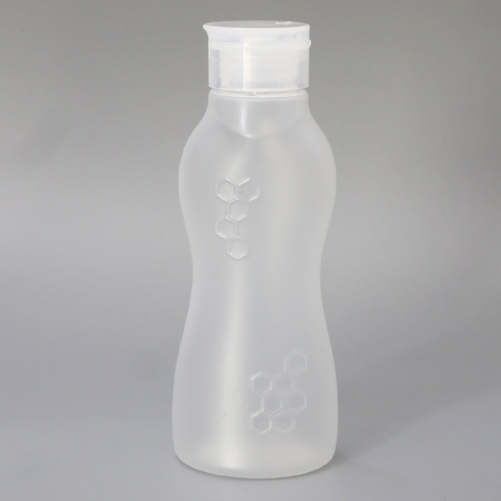 はちみつボトル 容器 下向き自立ボトル 型押しザイン入り 蓋つき 180ml 200個セット 【メーカー直送】業務用 ケチャップボトル チョコソース メープルシロップ 蜂蜜 倒立 ボトル キャップ付き