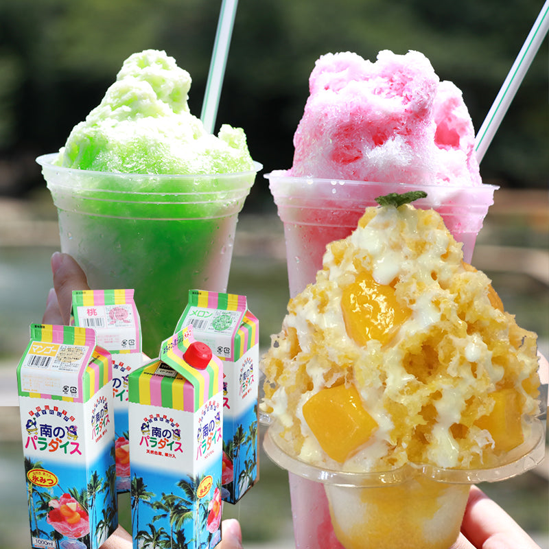天然着色料のかき氷シロップ1L(果汁入り・保存料不使用) 桃 / マンゴー / 日向夏 / 苺 / メロン 果汁を30%以上使用 合成着色料や保存料不使用の自然派シロップ