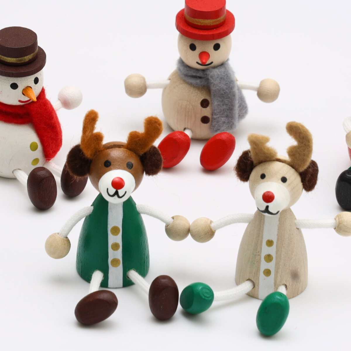 クリスマス 飾り レスニー ハラチキ Hracky チェコ産 クリスマス 木製人形 5点セット 正規品 サンタクロース トナカイ スノーマン チェコ 木製人形 クリスマス インテリア 木の人形 セット ギフト プレゼント 北欧 雑貨