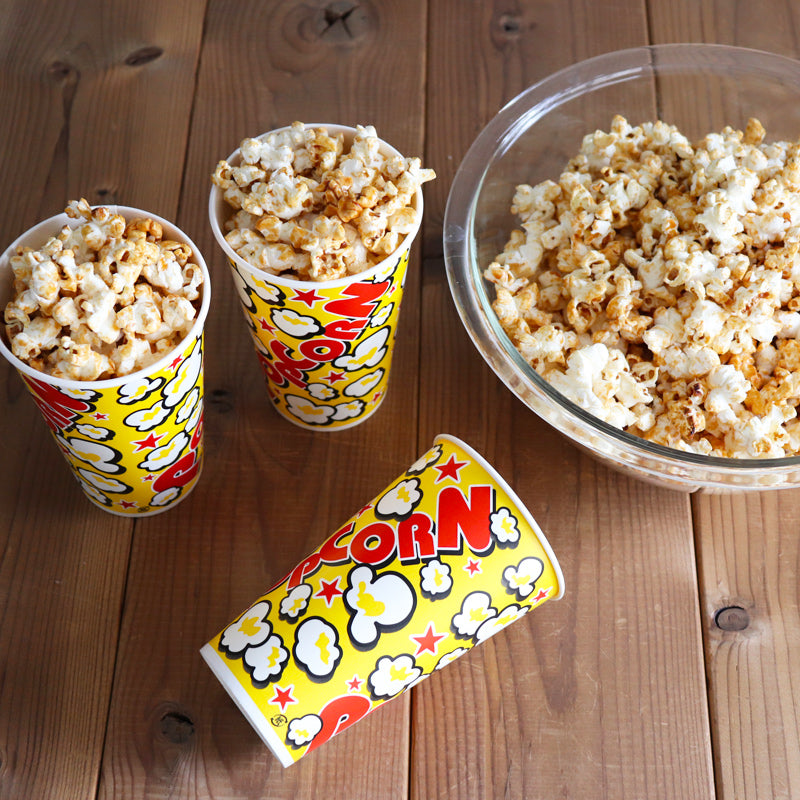 カリフォルニアイエローポップコーンカップ 18オンス 545ml 1000枚入 Mサイズ 円筒形 カップ型 ポップコーンケース テイクアウト
