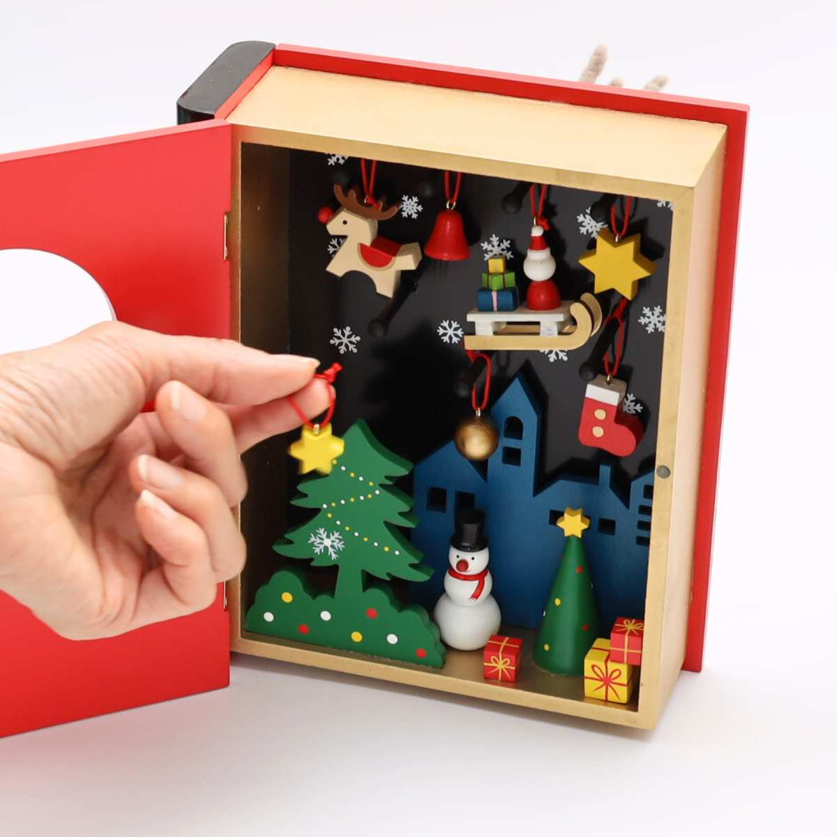 クリスマス ツリー クリスマス 飾り クリスマスブック サンタクロース サンタ トナカイ スノーマン クリスマス 装飾 北欧 インテリア ギフト 贈り物 おもちゃ 玩具 木製 ナチュラル 置物 動物 ギフト プレゼント ツリー おしゃれ