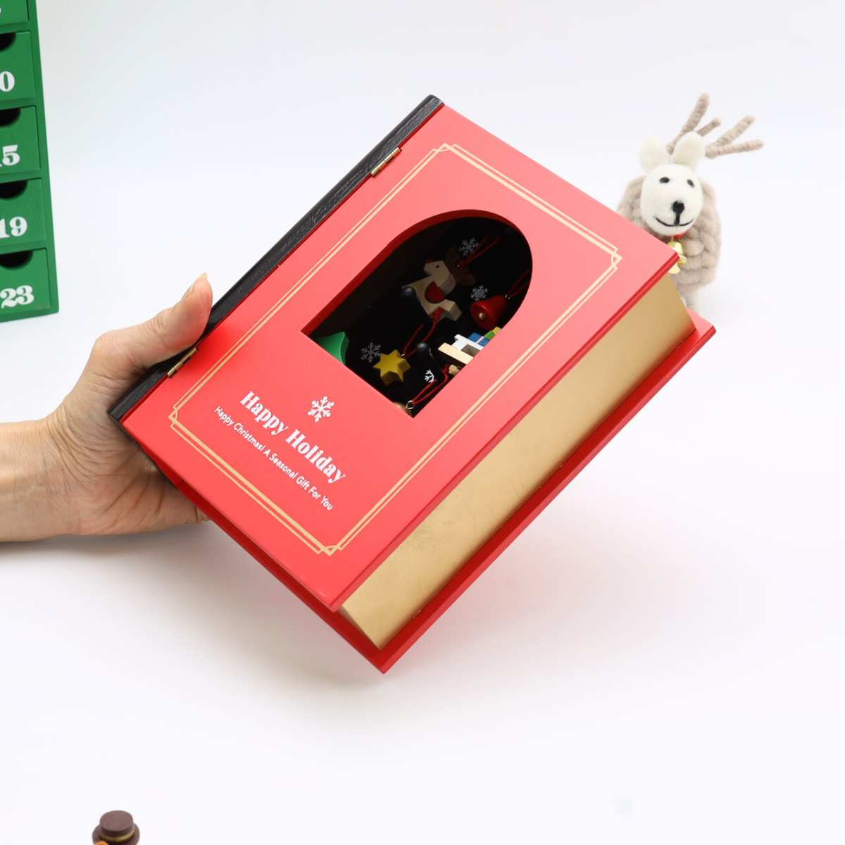 クリスマス ツリー クリスマス 飾り クリスマスブック サンタクロース サンタ トナカイ スノーマン クリスマス 装飾 北欧 インテリア ギフト 贈り物 おもちゃ 玩具 木製 ナチュラル 置物 動物 ギフト プレゼント ツリー おしゃれ