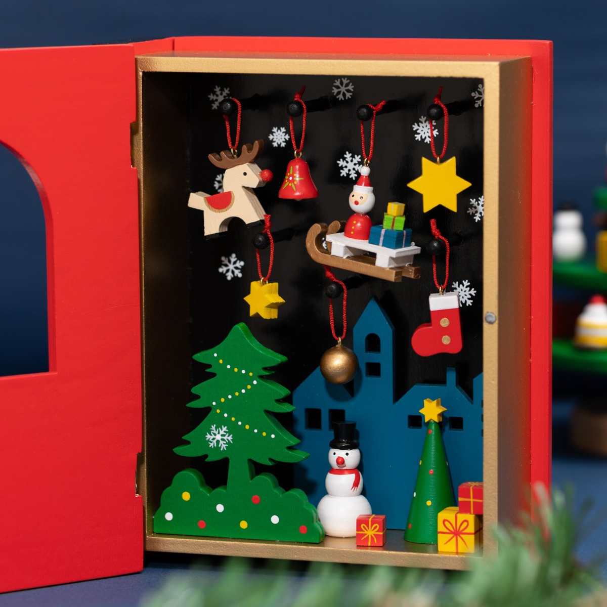 クリスマス ツリー クリスマス 飾り クリスマスブック サンタクロース サンタ トナカイ スノーマン クリスマス 装飾 北欧 インテリア ギフト 贈り物 おもちゃ 玩具 木製 ナチュラル 置物 動物 ギフト プレゼント ツリー おしゃれ