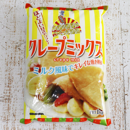 A masterpiece made by a flour shop in Osaka Crepe mix 1kg x 10 bags For commercial use Large capacity Crepe mix Flour Flour Cultural festival Summer festival Takeout Stall Store Easy sweets For sale