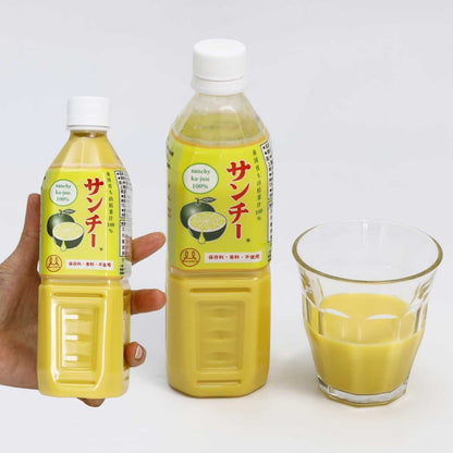業務用 サンチー ストレート果汁 500ml ×24本 サワー80杯分 5～10倍希釈 焼酎割り カクテル 料理 ポン酢 かき氷居酒屋 バー 和食店 カフェに人気 シークワーサー 原液 ゆず かぼす すだち 柚子 ライムと似た香り サワー 原料 手作り ポン酢