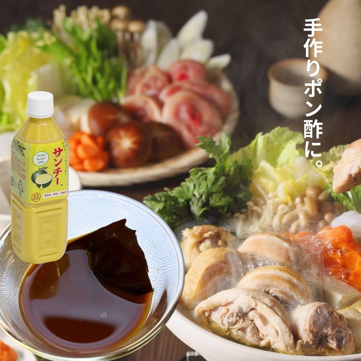 業務用 サンチー ストレート果汁 500ml ×24本 サワー80杯分 5～10倍希釈 焼酎割り カクテル 料理 ポン酢 かき氷居酒屋 バー 和食店 カフェに人気 シークワーサー 原液 ゆず かぼす すだち 柚子 ライムと似た香り サワー 原料 手作り ポン酢